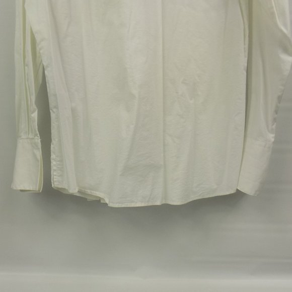 Foxcroft Shaped Stretch Ruched Button Front Collared Boho Style Blouse Size 8 - Picture 6 of 10